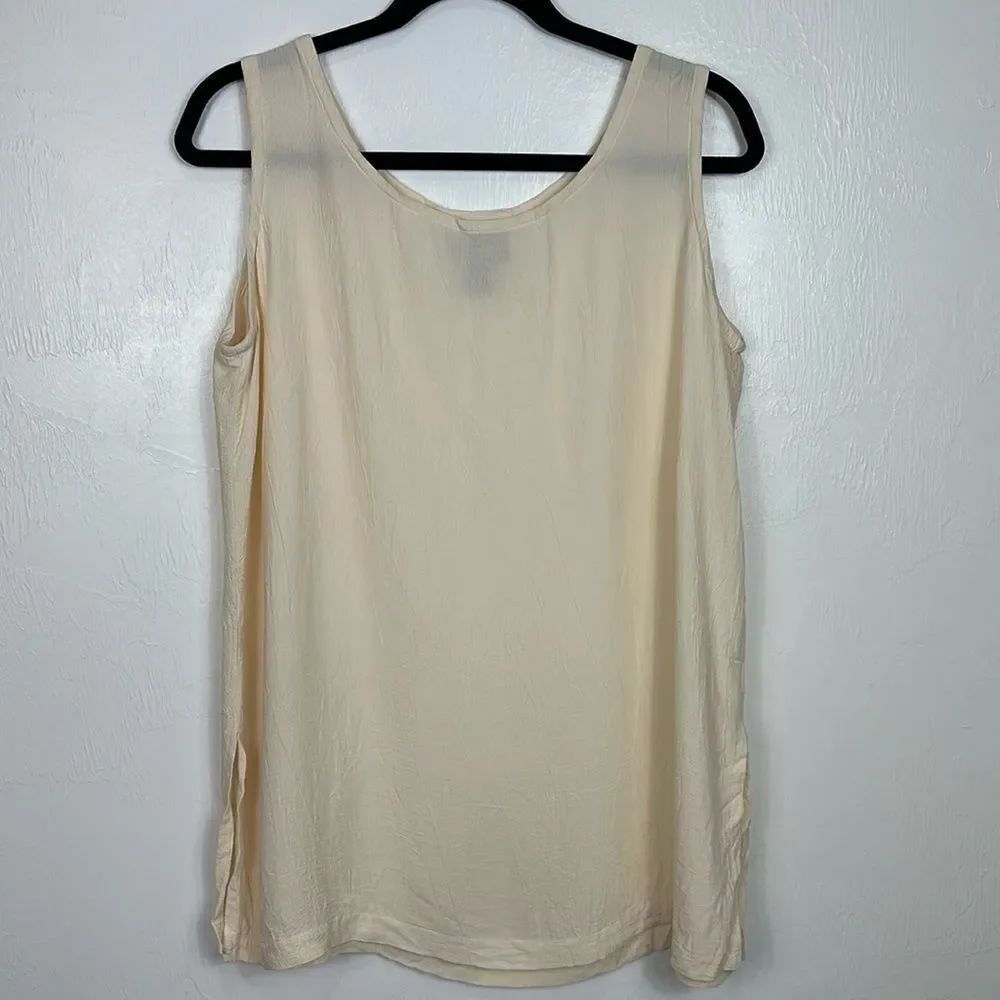 Eileen Fisher Vintage Rayon Crinkle Gauzy Fabric Tank Top Size M/L